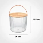 سطل شیاردار درب چوبی 9 لیتر لیمون همراه با پیمانه - تصویر 2